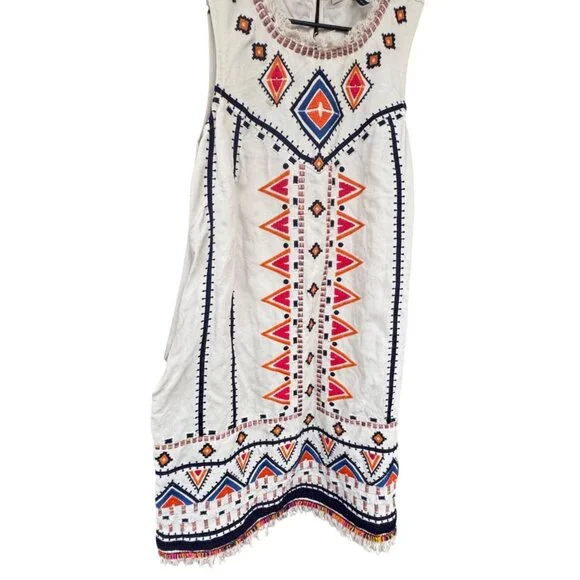 Anthropologie Akemi + Kin Geometric Embroidered Sleeveless Dress Size 4 - Picture 13 of 13